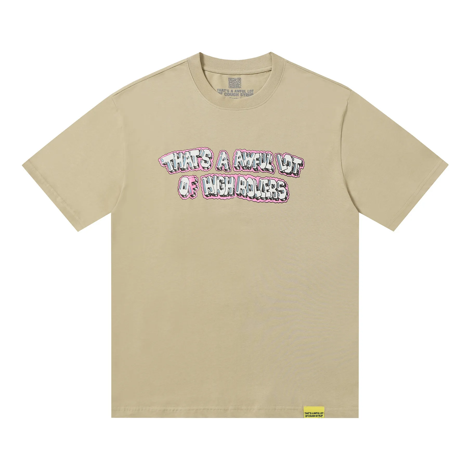 #Khaki color | THAT'S A AWFUL LOT OF COUGH SYRUP In Stock Real shot American simple trendy brand loose casual T-shirt Fabric (fabric): 32 counts Weight combed double yarn pure cotton Sizes (size): S-M L X L Color (colour): Khaki color